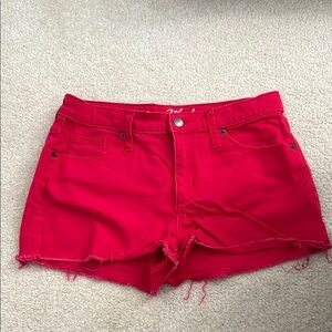 Universal Thread High Rise Red Denim Shorts